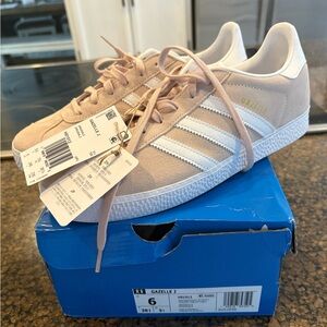 Adidas Kids Gazelle Sneakers - Light Pink and White